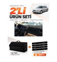 e-biz SUBARU LEGACY (1998-2003) Uyumlu Torpido Örtüsü + Tay Tüyü Bagaj Çantası Seti - Siyah - SU006