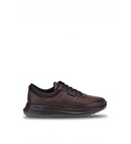 King Paolo L1378 Erkek Hakiki Deri Memory Foam Klasik Sneaker Kahverengi