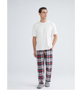 LC WAIKIKI Kırmızı Standart Kalıp Ekose Erkek Pijama Alt