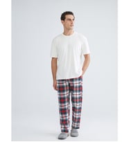 LC WAIKIKI Kırmızı Standart Kalıp Ekose Erkek Pijama Alt