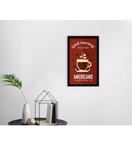 BK Home Coffee Tasarımlı Dekoratif Ahşap Siyah Çerçeveli Tablo-8