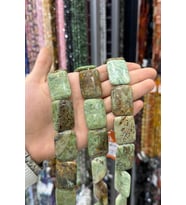 Krizopras Taşı Dikdörtgen Kesim 35x25mm Doğal Taş Dizi