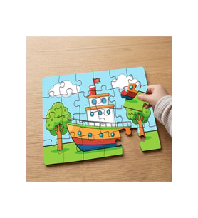 Ahşap Gemi Tasarımlı 24 Parça Ahşap Çocuk Puzzle MPK0171