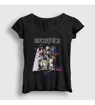 Presmono Kadın Siyah Poster Tim Burton Film Beetlejuice T-Shirt 455529tt