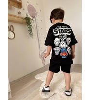 Cg Kids Sırt Baskı Karakter Baskılı Erkek Çocuk Alt Üst Takım (Siyah)