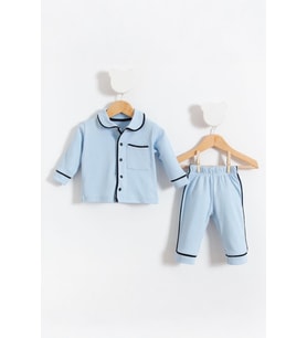 Unisex Bebek Alt Üst Pijama Takım Mavi