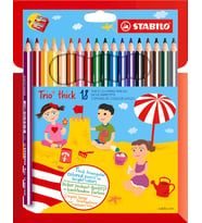Stabilo Trio Thick - Kuru Boya Kalemi - 18'Li Paket - Çeşitli Renkler + Kalemtıraş