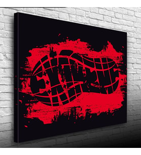 Kırmızı ve Siyah Tonlarda Ayakkabı İzi Kanvas Tablo 50 x 70