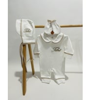BEBEK TULUM SET BİYE DETAYLI KİŞİYE ÖZEL (Krem)