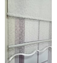 BBB Tomurcuk Desenli Çift Mekanizmalı Tül Stor Perde Ekru MT2012