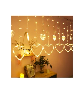 GÜN IŞIĞI - KALPLİ 3MT - FİŞLİ EKLEMELİ - FONKSİYONLU LUX SARKIT PERDE LED - DEKOR LAMBA GO-53-vice 05373