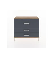 Arges Şifonyer 3 Çekmeceli 88x30x80 Çam-Antrasit