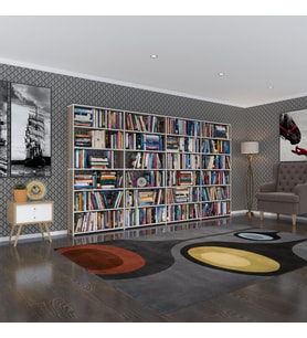 Kenzlife kitaplık süper ga crd 180*320*19 6 katlı 4 bölme çift bölme opsiyonlu ofis mutfak banyo dolabı arkalıksız