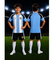 Çocuk Halı Saha Futbol forması Seti Mavi-Siyah Forma+Şort+Çorap