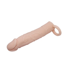 OdinsShop 6 Cm Dolgulu Realistik Uzatmalı Penis Kılıfı Dildo Ten Rengi Penis