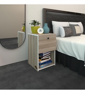 Kenzlife komodin izumi crd 60*39*39 komidin kitaplık ayakkabılık kapaklı arkalıklı (Karışık)