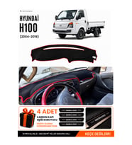 HYUNDAİ H100 (2004-2019) Uyumlu Torpido Örtüsü Torpido Kılıfı - Siyah Kırmızı