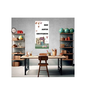 Ben Artık Okuyorum Fotoğraf Panosu Branda 100x200