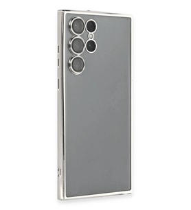 Durukar® Samsung Galaxy S22 Ultra Kılıf Lensli Silikon - Gümüş