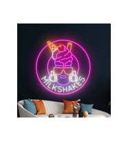 MILKSHAKES Yazılı ve Şekilli Neon Tabela