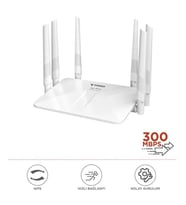 Beyaz Kablosuz 300Mbps WiFi Router 6 Güçlü Anten Geniş Kapsama 2.4GHz 4 Portlu WR50Q