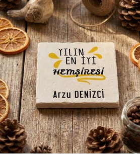 Kişiye Özel Yılın Hemşiresi Bardak Altlığı Tıp Bayramı Hediyesi (Krem)