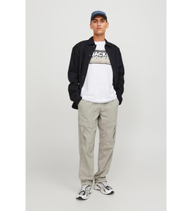 Jack & Jones Erkek Teknik Kumaş Kargo Pantolon - Kane Velo (Bej)