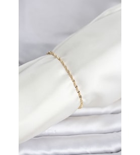 CM 14K Gold Renk Yassı Ezme Burgu Model Kadın Bileklik - TJ-BB8282