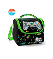 Coral High Kids Siyah Fosforlu Yeşil Gamer Desenli Thermo Beslenme Çantası 11887