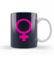 Female Gender Symbol Kupa Bardak Porselen