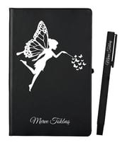 Kişiye Özel Hazırlanmış Siyah Defter ve Siyah Roller Kalem Hediye Seti