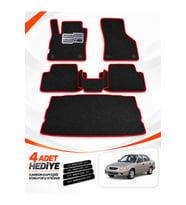 e-biz HYUNDAİ ACCENT ADMİRE (1999-2005) Uyumlu EVA Oto Paspas Bagaj Paspası Dahil Siyah-Kırmızı