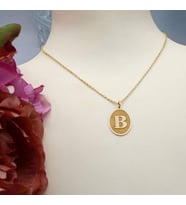 Kişiye Özel Harf Plaka Gümüş Kolye 925 K (Gold)