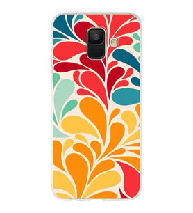 PrintiFy Samsung Galaxy A6 Plus 2018 ile Uyumlu 1mm Slim Fit Retro Colors 5 Baskılı Şeffaf  Kılıf