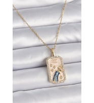 316L Çelik Gold Renk Zincir Kova Burcu Zirkon Taşlı Kadın Kolye 5886 - LOHO5262-8183
