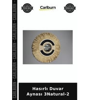 Özel Üretim Dekoratif Doğal Ev Aksesuarı Salon Antre Hasırlı Duvar Aynası 3Natural-2