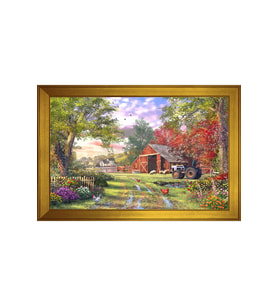 Manzara Temalı Kanvas Tablo 50 x 70 cm Gold Çerçeve