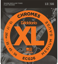 D'Addario ECG26 XL Chromes Flatwound Elektro Gitar Tel Seti (Profesyonel)  Medium 13-56 Kalınlık, Kalın Yapı ile Maksimum Sıcak Ton Verimi