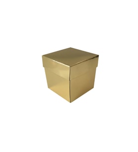 Metalize Parlak Komple Karton Kutu Düz Renk 6X6X6 CM (25 Adet)  Gold