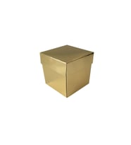 Metalize Parlak Komple Karton Kutu Düz Renk 6X6X6 CM (25 Adet)  Gold