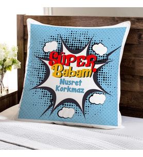 Kişiye Özel Hediyelik Süper Babam Yastık