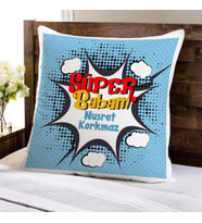 Kişiye Özel Hediyelik Süper Babam Yastık