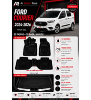 FORD COURİER 2024-2026 Araca Özel 3D Paspas + 3D Bagaj Havuzu