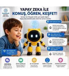 Yapay Zeka Robotu - Konuşan Robot Oyuncak - Wi-Fi Uygulamalı - Çocuklar İçin Eğitici Oyuncak