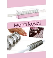 Mantı Kesme Merdanesi 9 Bıçaklı Mantı Yapma Aleti Düz Hamur Kesme Saklama Kutulu Mantı Merdanesi