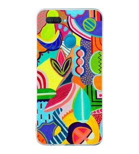 PrintiFy Oppo A5S ile Uyumlu Retro Color 6  Kamera Korumalı Şeffaf  Kılıf