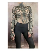 Çapraz Tasarım Uzun Kollu Deri Crop Bağlamalı Büstiyer Harness (Siyah)