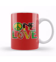 Peace Barış Simge One Love Rasta Kupa Bardak Porselen