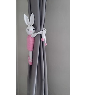 Sevimli Tavşan Perde Tutucu Amigurumi Organik Oyuncak
