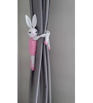 Sevimli Tavşan Perde Tutucu Amigurumi Organik Oyuncak
